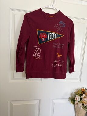Kids' Maroon 'Legend' Graphic Crewneck Sweatshirt